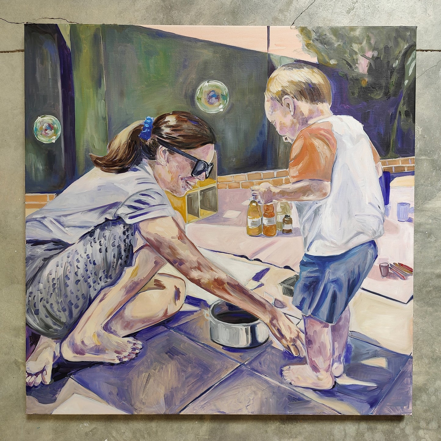 Cenas da vida quotidiana com bolas de sabão